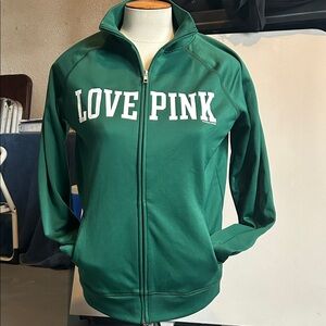 PINK Victoria's Secret Green zip up - size medium.